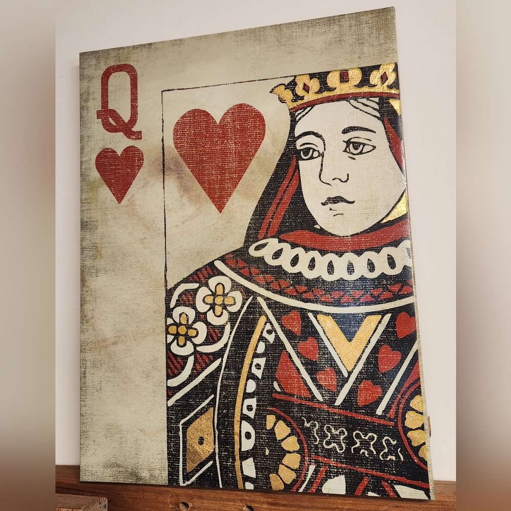 Hello Yellowjackets Fans!!! Patina'd Queen of Hearts Portrait 24in X 18in X 1in